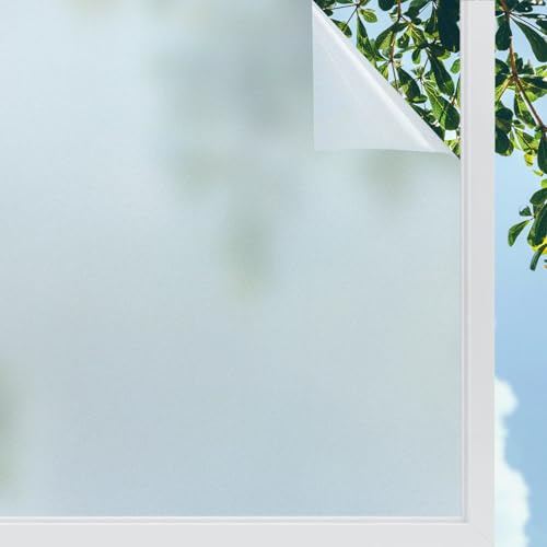 Linarun Window Film Privacy 60x200 Privacy Film for Glass Windows Frosted Window Film Self Adhesive Window Privacy Film Anti Glare Block UV Frosted Glass Film for Windows for Bathroom Home Office