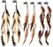 MWOOT 6 Stück Feder Haarschmuck Clip, Indianer Haarschmuck Damen, Federn Haarextensions, Boho Kopfschmuck für Faschingskostüm Karneval Verkleiden Cosplay Haardeko Zubehör Feder Haarspangen