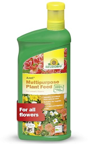 Neudorff Organic Multipurpose Plant Feed 1 L, Liquid Organic Fertiliser Concentrate, Accelerated Plant Growth, Vegan Child and Pet Safe
