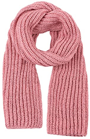 Pesaat Women Long Scarf Warm Shawl for Ladies and Men Chunky Cable Knitted Scarf (Pink)
