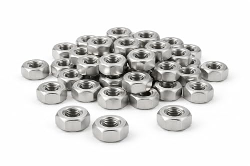 Tuercas Hexagonales M10 Acero Inoxidable A2 DIN 934 – 25 Unidades – Tuercas Métricas Inox para Tornillos y Varilla Roscada