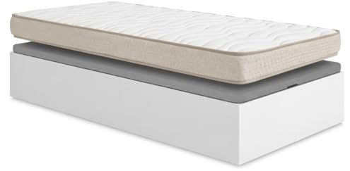 DEKIT - Pack Ahorro Juvenil Canapé abatible Nest con Colchón viscoelástico Nova, 15cm de Grosor, 90 x 190 cm