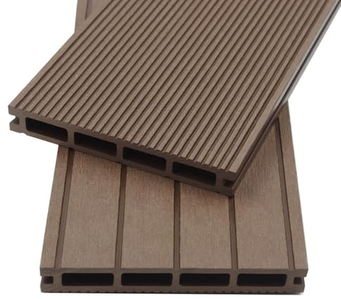 Home Deluxe WPC Decking 'SAMANA' -Colore: Marrone scuro - Dimensione: 2 m²- Compresa la sottostruttura I Legno Decking, Listoni Decking WPC , Decking Pavimenti , WPC Decking Board