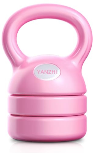 Kettlebell, Adjustable Kettlebell Weights 5lbs, 8lbs, 9lbs, 12lbs, Exercise Handle Grip Kettlebells Great for Home or Gym Workout Free Weights Men Women Full-Body.