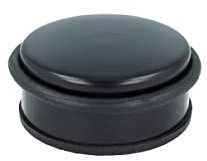 MS Beschläge Türstopper massiv Metall Bodentürstopper Schwarz matt Türpuffer rutschfest Wandstopper Türschützer Gummiring Doorstopper Tür-Abstandshalter (flach)