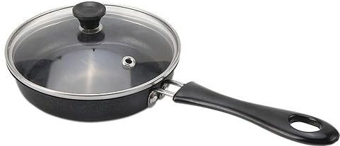 Yuehuamech Mini Pan Non- Stick Frying Pan12cm Portable Stainless Steel Egg Pancake Maker with Heat- Resistant Handle Small Egg Skillet Omelet Pan for Gas Stove Induction Hob