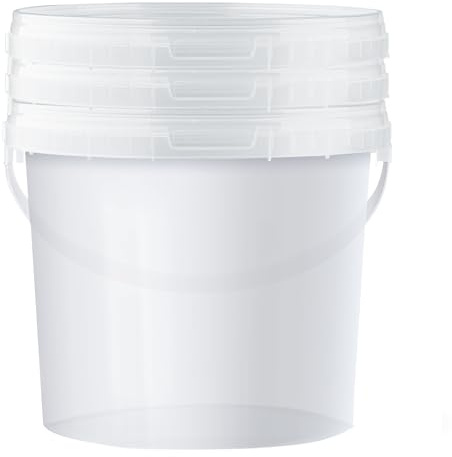 POSH Eimer mit Deckel 10L – Transparent, Kunststoff, lebensmittelecht, auslaufsicher, geruchsneutral, robust, stabil, luftdicht, Eimer mit Henkel (3, 10L)