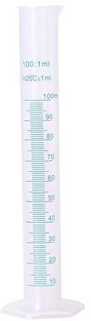 Cylindre gradué en plastique 100 ml de tube à essai hydromètre avec échelle Cylindre de mesure portable pour les fournitures laboratoire sciences l'école à domicile