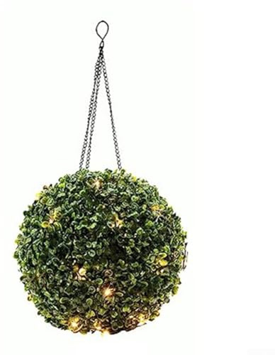 BlesConi Boule lumineuse solaire à LED pour jardin - Boule décorative - Lampe à suspendre - Blanc chaud - Multicolore - 25 cm