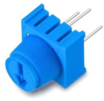 URPIZY Potenciómetros de recorte con botón giratorio azul, resistencias ajustables 1K/10K/50K/100K Ohm, rotación de 270°, compacto 9,5 x 9,5 x 5 mm, para Arduino y proyectos electrónicos