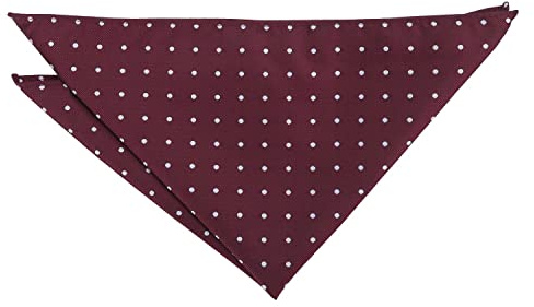 DQT Polka Dot Wedding Party Pocket Square Handkerchief - Burgundy