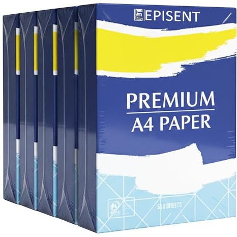 EPISENT A4 Printer Paper – 80gsm Bright White Printing Sheets for Inkjet, Laser & Copier | Stronger & Acid-Free | Smooth Office Paper for Flyers, Reports & Duplex Printing – 3 Reams (1500 Sheets)