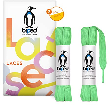 biped LACES 2 paia di lacci piatti, resistenti, larghi 10 mm | z2913 Lacci premium in poliestere, tanti colori, per sneakers, running, sport, scarpe in tela e pelle, stivali
