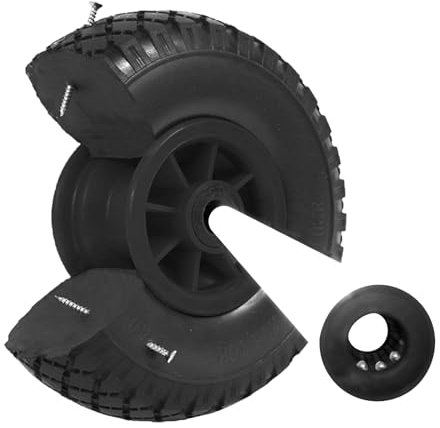 TRUTZHOLM Sackkarrenrad 260x85mm Vollgummi 3.00-4 PU Ersatzrad für Sackkarre mit Kunststofffelge (Schwarz, zentrierte 75 mm Nabe)