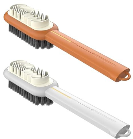 2 Packs Shoes Cleaning Brush Long Handle Suede Brush Shoe Cleaner Multifunctional Nubuck Suede Cleaner Kit Double-sided Leather Shoe Polish Brushes for Shoe or Clothes