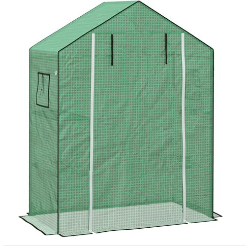 Outsunny Cubierta de Invernadero 140x73x190 cm Cubierta de Repuesto de Invernadero con Ventana Puerta con Cremallera Anti-UV Protección de Plantas para Jardín Verde