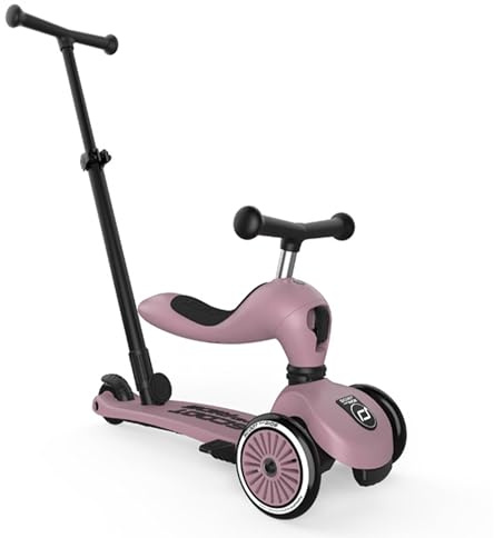 Scoot & Ride Highwaykick 1 Push and Go Kickboard mit Sitz Kinderroller Scooter 2in1 Laufrad mit Lenkstange ab 1 2 Jahren mitwachsend Höhenverstellbar werkzeuglos (Wildberry)