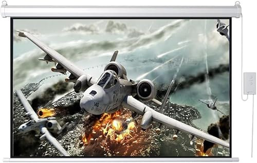 LwsCUiH Pantalla de proyección motorizada Pantalla de proyección motorizada HD Pantalla de Cine portátil Fácil de Limpiar Instalación en Pared o Techo