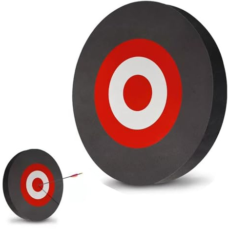 KURUGEILI 25 x 3 cm de espuma EVA objetivo de tiro con arco redondo de 9 pulgadas para patio trasero, tablero de práctica de tiro en interiores, deportes al aire libre, caza