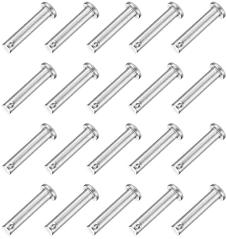 QUARKZMAN 20 Stück Steckbolzen M6 x 30mm Einloch Splintbolzen, 304 Edelstahl Flachkopf Anhängersplintbolzen für Anhängerriegel, Mechanikerreparatur, Möbelinstallation, Industrieanlagen