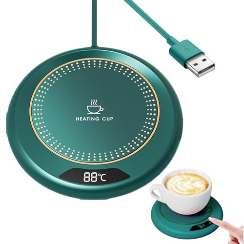 Kaffemuggvärmare - 20 w bärbar USB-dryckesvärmare, termostatvärmare för koppar, flexibla värmeunderlägg med 3 temperaturinställningar, uppvärmd
