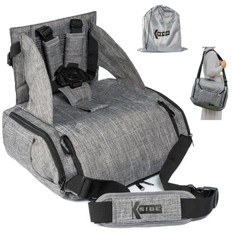 Trona portatil bebe 2 en 1 - Plegable, ligera, resistente al agua, material premium, gran capacidad XXL, incluye bolsa de regalo - Asiento seguro para comer - KSIBE