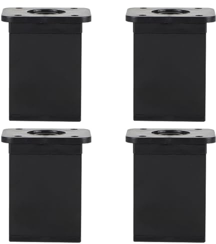 Genérico Pies para Muebles Patas de Sofá Negras 4 Piezas Altura Ajustable Cuadradas de Aleación de Aluminio 6-40 cm Patas para Muebles 8 cm/3,1