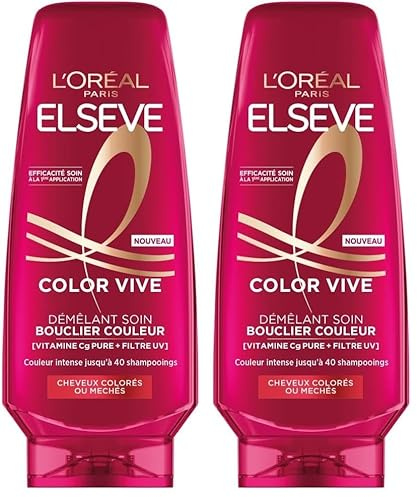 L'Oréal Paris - Après-Shampooing Soin Couleur - Protection Couleur Jusqu'à 10 Semaines - Pour Tous Types de Cheveux Colorés ou Méchés - Enrichi en Pivoine et Filtre UV - Elseve Color-Vive - 300 ml