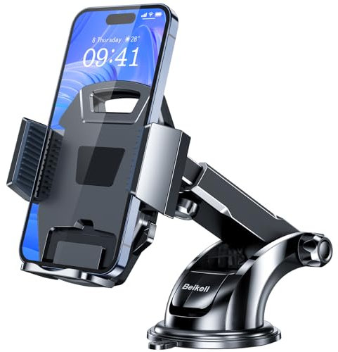 Beikell Handyhalterung Auto, 360° Drehbar Handyhalter für Autos mit EIN-Knopf-Release, Amaturenbrett & Glasscheibe KFZ Autohalterung, Kompatibel mit iPhone, Galaxy und andere Smartphone