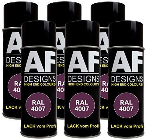 6 X RAL vernice spray per auto, vernice colorata RAL4007 viola viola lucido