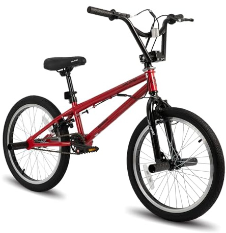 HH HILAND 20 inch Kids BMX Bicycle for Boys Girls Age 5-12 Years Old, 360 Degree Gyro & 4 Pegs, Kids Bike for Beginner-Level to Advanced Riders, Red