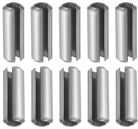 DTGN M8 x 30mm(DxL) Scanalato Molla Perno - 10pz - Ottimo per Casa Macchina Fissaggio - 304 Inox Acciaio Molla Tassello Tensione Rotolo Perno - Argento