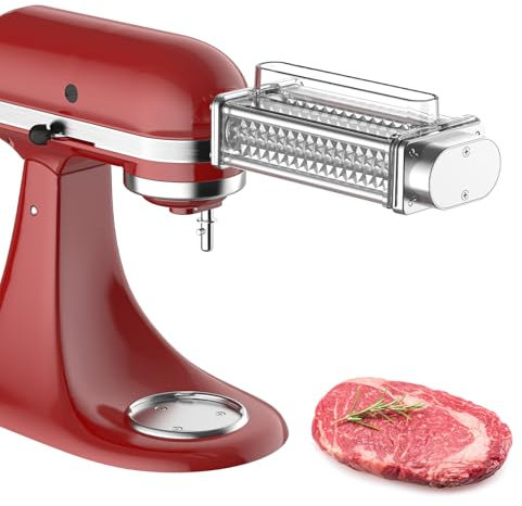 GVODE Fleischklopfer Aufsatz für KitchenAid - Edelstahl-Zahnräder Fleischklopfer, Fleischklopfer Aufsatz für KitchenAid Mixer(Mit Schutzhülle und Reinigungsbürste)