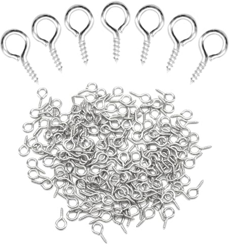 Ruidee 300 Pezzi Gancio a Vite con Occhiello 13.2x6.6mm Viti Occhiello Ganci Mini Vite Perno Occhio per Progetti Fai-da-te Artigianato (YJQ0)