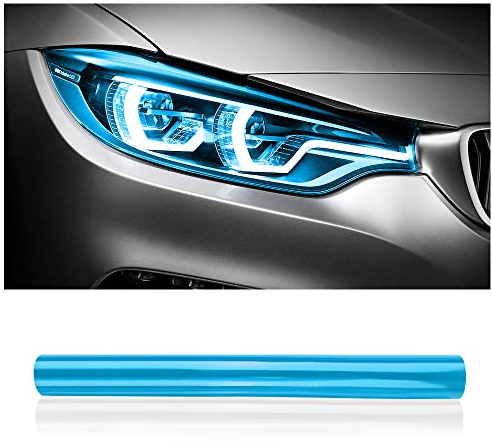 120x30 cm Cortable & Extensible Vinilo Faros Coche,Autoadhesivo Vinilo Coche Exterior Decoracion Coche,Universal Vinilo para Coche Accesorios Coche para Coche Camión SUV (Azul)