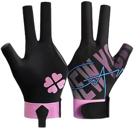hgnxa 1 x 3-Finger-Pool-Handschuh, Snooker-Queue, Sporthandschuh, bequem, rutschfest, links und rechts, Pool-Handschuh, Billardzubehör