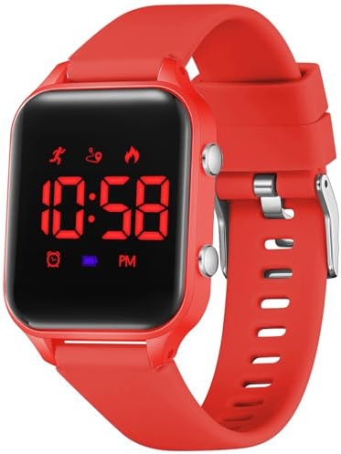 Timever Kids Digital Watches for Boys Girls, Sports Watch with Fitness Tracker, Pedometer, Alarm Clocks, Stopwatch, No App Needed Waterproof Kids Watch, Gift for Teens Student Girls Boys Ages 5-14