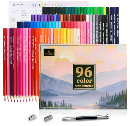 96-Color Colouring Pencils Professional Coloured Pencil Colored Drawing Pencils Colour Pencil for Adults and Artists Art Sketching Set