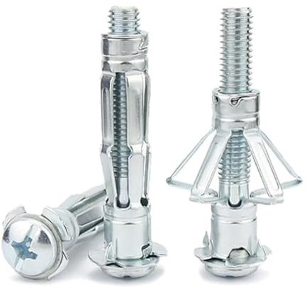 21 tacos para cavidades de metal galvanizado, M8 x 52 mm, expansión, tuercas huecas, fijaciones finas para fijaciones en placas de yeso