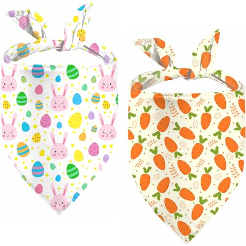 Bandana per Cani di Pasqua, 2 Pezzi Bandana Pasqua per Cani, Accessori Pasquas per Cane, Regolabile Sciarpa per Gatti e Cane
