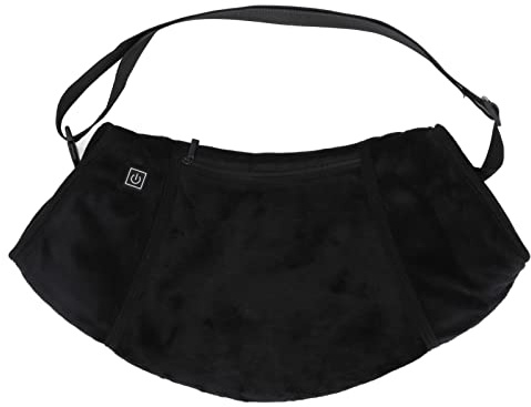 Aramox Sac Banane Chauffant Thermique en Velours, Sac Banane électrique Chaud, 3 Niveaux de Chaleur 104 à 131F, Ceinture Réglable Alimentée par USB, Doublure en Peluche pour le Camping, la