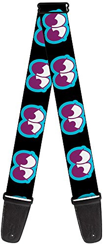 Buckle-Down Guitar Strap Dopey Eyes Black Baby Blue Purple 2 Inches Wide