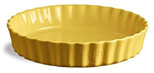 Emile Henry Tortenplatte aus Keramik, Gelb, 24 x 24 x 5 cm