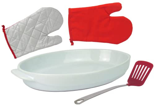 Retsch Arzberg Fuente para horno con un agarrador y una espátula, fabricada en gres resistente, 35 cm x 22 cm x 5 cm, apta para horno hasta 250 °C.