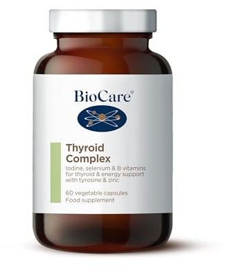BioCare Thyroid Complex - Iodine, Selenium, Vitamins B2 & B3 for Thyroid & Energy Support - with Zinc & Tyrosine - 60 Capsules