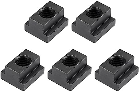 uxcell M14 Thread T Slot Nuts, Alloy Steel Black Oxide Finish Grade 8.8 Tapped Through Slot T-Nuts Furniture 5Pcs