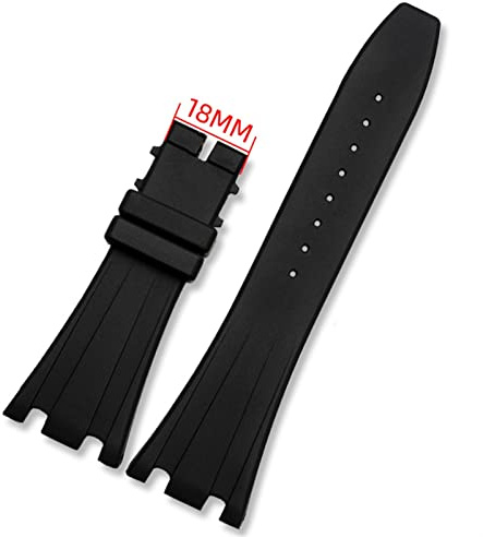 AEMALL Bracelet de montre pour AP 15703 15710 26703 Royal Oak Offshore Bracelet en caoutchouc 28 mm pour homme Noir Boucle pliante avec outils (couleur : 25-12 mm, taille : 28 mm)