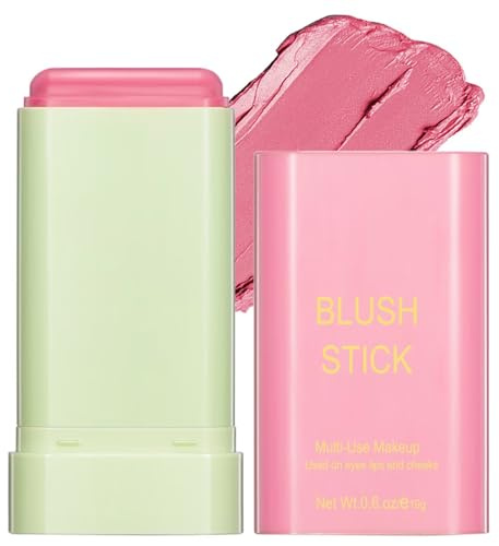 Multi-Use Makeup Blush Stick,Beauty Solid Moisturizer,Waterproof Natural Nude Makeup,Tinted Solid Moisturizer Stick for Eyes Lips Cheek(1#shy pink)