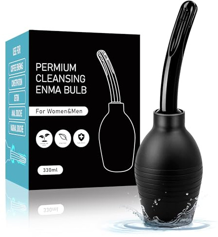 PropoDusche Anal Douche Enema Kit - 310ml Enema Bulb Douches for Men and Women, Enemas at Home for Constipation, Vaginal Douche Ideal for Daily Care & Travel(Black)