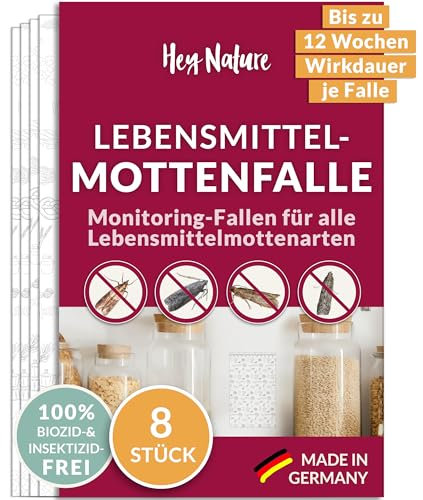 Hey Nature Trampa para polillas de los Alimentos, 8 Piezas, Trampa antipolillas sin insecticidas con Efecto de atracción máximo para detectar la infestación, Trampa polillas Alimentos Cocina monitora